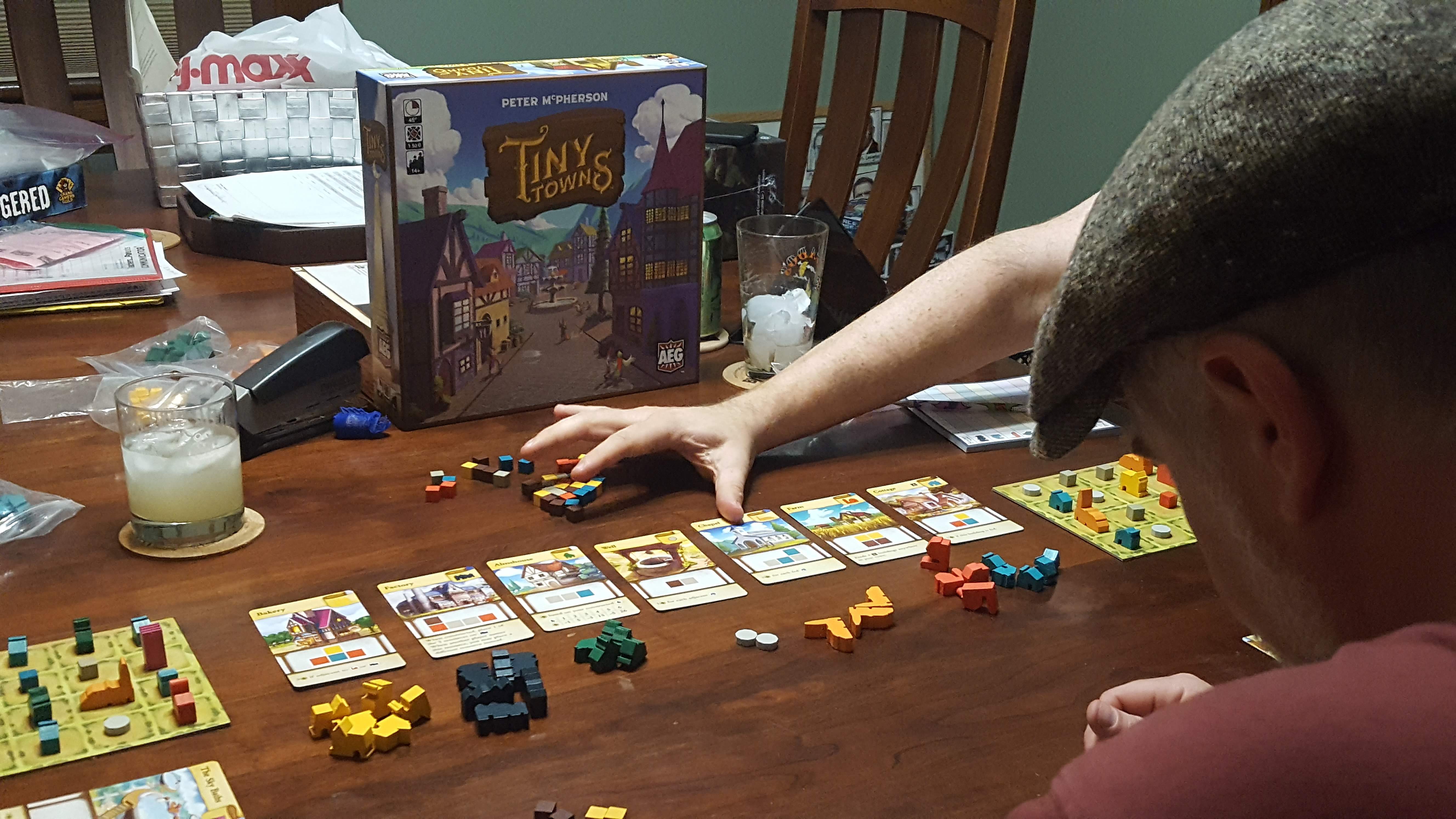 Show Notes: Episode 146- Tiny Towns – Blue Peg, Pink Peg Boardgaming Podcast